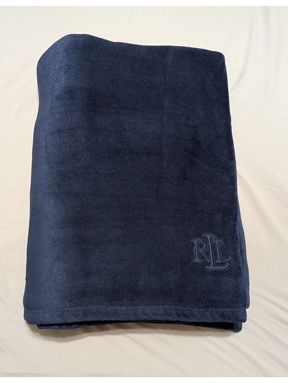 Lauren Ralph Lauren Classic Micromink Plush Blanket Twin Navy Blue